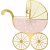 Servietten - Kinderwagen - Hellrosa/Gold - 20er-Pack