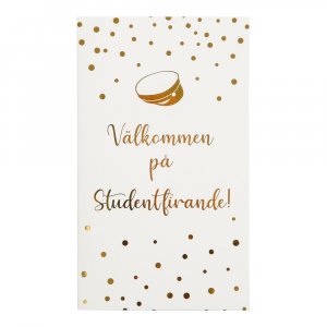 Einladungskarte - Student - Wei/Gold - 6er-Pack