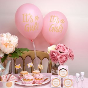 Luftballons - It's a girl - Pink/Gold - 8er-Pack