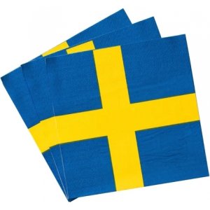 Serviette - Schwedische Flagge - 20er-Pack