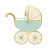 Servietten - Kinderwagen - Mint/Gold - 20er-Pack