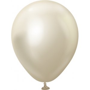 Mini-Luftballons schlicht - Premium 13 cm - Weigold Chrom