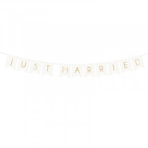 Wimpel - Just Married - Wei/Gold