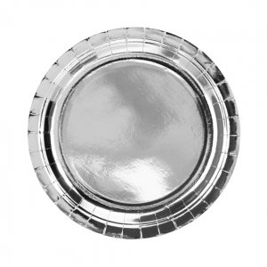 Pappteller - Metallic - Silber - 6er-Pack