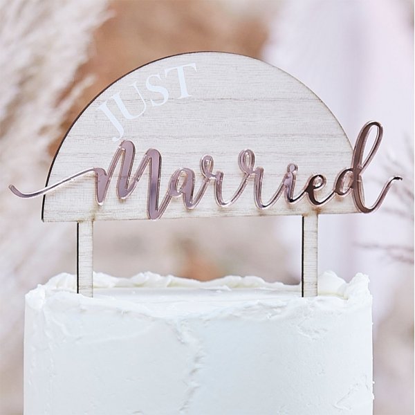 Tortenaufsatz - Holz/Acryl - Just Married