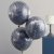 Groe Konfetti-Luftballons - doppellagig - Marineblau/Silber - 3er-Pack