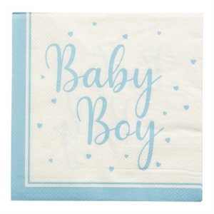 Servietten - Baby Boy - Blau/Wei - 16er-Pack