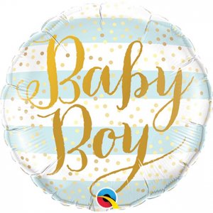 Folienballon - Baby Junge - Blau/Gold