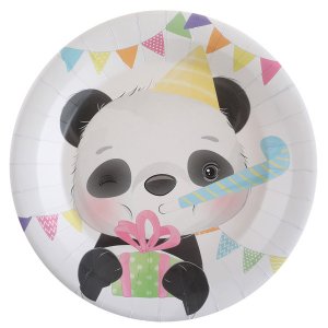 Pappteller - Pastel Panda - 10er-Pack