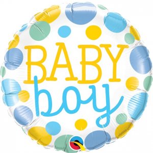 Folienballon - Baby Boy - Pastellpunkte