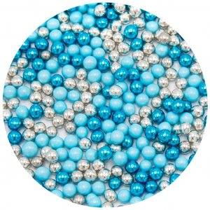 Schokoladenperlen - Choco Drages - Blau/Silber - 80g