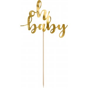 Tortenaufsatz - 25 cm - Oh Baby - Gold