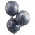 Groe Konfetti-Luftballons - doppellagig - Marineblau/Silber - 3er-Pack