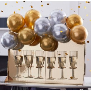 Bubbly Wall - Mit Luftballons - Gold/Silber