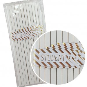 Strohhalme - Student - Gold - 12er-Pack