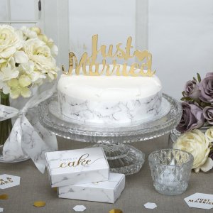 Kuchendeckel - Just Married - Marmor mit Schriftzug