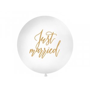 Riesenballon - Just Married - Wei/Gold